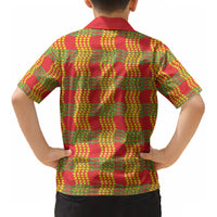 Aloha Hawaii Ilima Maile Lei Kid Hawaiian Shirt Palaka Inspired Hawaiian-plaid Red