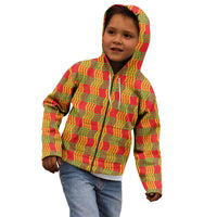 Aloha Hawaii Ilima Maile Lei Kid Hoodie Palaka Inspired Hawaiian-plaid Red