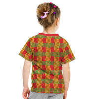 Aloha Hawaii Ilima Maile Lei Kid T Shirt Palaka Inspired Hawaiian-plaid Red