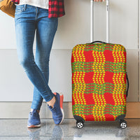 Aloha Hawaii Ilima Maile Lei Luggage Cover Palaka Inspired Hawaiian-plaid Red