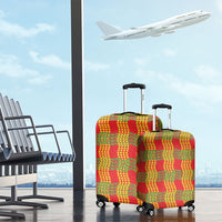 Aloha Hawaii Ilima Maile Lei Luggage Cover Palaka Inspired Hawaiian-plaid Red