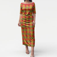 Aloha Hawaii Ilima Maile Lei Puletasi Palaka Inspired Hawaiian-plaid Red