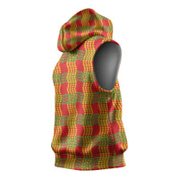 Aloha Hawaii Ilima Maile Lei Sleeveless Hoodie Palaka Inspired Hawaiian-plaid Red
