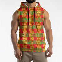 Aloha Hawaii Ilima Maile Lei Sleeveless Hoodie Palaka Inspired Hawaiian-plaid Red