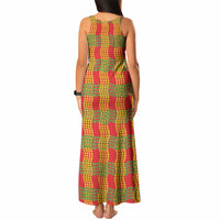 Aloha Hawaii Ilima Maile Lei Tank Maxi Dress Palaka Inspired Hawaiian-plaid Red