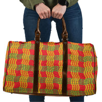 Aloha Hawaii Ilima Maile Lei Travel Bag Palaka Inspired Hawaiian-plaid Red