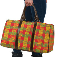 Aloha Hawaii Ilima Maile Lei Travel Bag Palaka Inspired Hawaiian-plaid Red