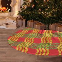 Aloha Hawaii Ilima Maile Lei Tree Skirt Palaka Inspired Hawaiian-plaid Red