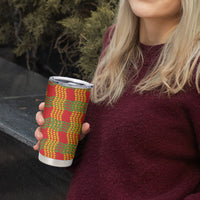 Aloha Hawaii Ilima Maile Lei Tumbler Cup Palaka Inspired Hawaiian-plaid Red