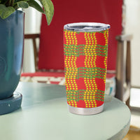 Aloha Hawaii Ilima Maile Lei Tumbler Cup Palaka Inspired Hawaiian-plaid Red
