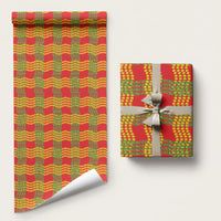 Aloha Hawaii Ilima Maile Lei Wrapping Paper Palaka Inspired Hawaiian-plaid Red