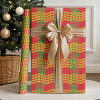 Aloha Hawaii Ilima Maile Lei Wrapping Paper Palaka Inspired Hawaiian-plaid Red