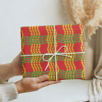 Aloha Hawaii Ilima Maile Lei Wrapping Paper Palaka Inspired Hawaiian-plaid Red
