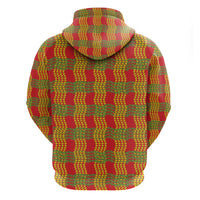 Aloha Hawaii Ilima Maile Lei Zip Hoodie Palaka Inspired Hawaiian-plaid Red