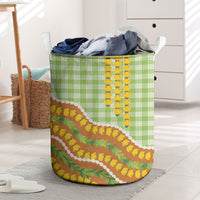 Hawaii Leis Palaka Motifs Laundry Basket Pikake Pakalana Maile Ilima Kakau Style