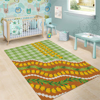 Hawaii Leis Palaka Motifs Area Rug Pikake Pakalana Maile Ilima Kakau Style