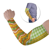 Hawaii Leis Palaka Motifs Arm Sleeves Pikake Pakalana Maile Ilima Kakau Style