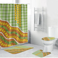 Hawaii Leis Palaka Motifs Bathroom Set Pikake Pakalana Maile Ilima Kakau Style