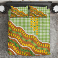 Hawaii Leis Palaka Motifs Bedding Set Pikake Pakalana Maile Ilima Kakau Style