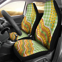 Hawaii Leis Palaka Motifs Car Seat Cover Pikake Pakalana Maile Ilima Kakau Style