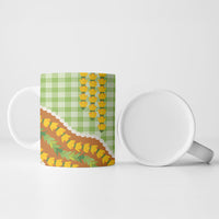 Hawaii Leis Palaka Motifs Ceramic Mug Pikake Pakalana Maile Ilima Kakau Style