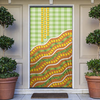 Hawaii Leis Palaka Motifs Door Cover Pikake Pakalana Maile Ilima Kakau Style