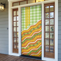 Hawaii Leis Palaka Motifs Door Cover Pikake Pakalana Maile Ilima Kakau Style