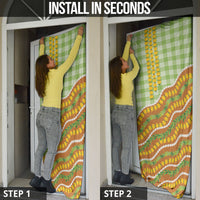 Hawaii Leis Palaka Motifs Door Cover Pikake Pakalana Maile Ilima Kakau Style