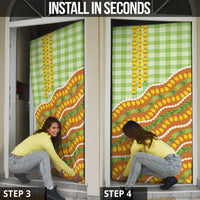 Hawaii Leis Palaka Motifs Door Cover Pikake Pakalana Maile Ilima Kakau Style