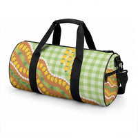 Hawaii Leis Palaka Motifs Duffle Bag Pikake Pakalana Maile Ilima Kakau Style
