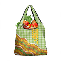 Hawaii Leis Palaka Motifs Grocery Bag Pikake Pakalana Maile Ilima Kakau Style