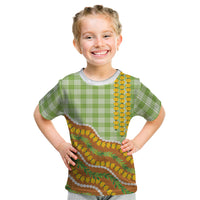 Hawaii Leis Palaka Motifs Kid T Shirt Pikake Pakalana Maile Ilima Kakau Style