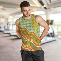 Hawaii Leis Palaka Motifs Men Tank Top Pikake Pakalana Maile Ilima Kakau Style