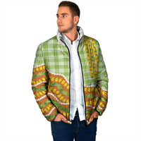 Hawaii Leis Palaka Motifs Padded Jacket Pikake Pakalana Maile Ilima Kakau Style