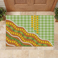 Hawaii Leis Palaka Motifs Rubber Doormat Pikake Pakalana Maile Ilima Kakau Style