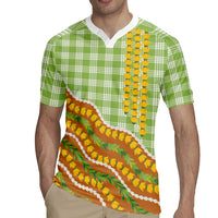 Hawaii Leis Palaka Motifs Rugby Jersey Pikake Pakalana Maile Ilima Kakau Style