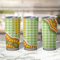 Hawaii Leis Palaka Motifs Tumbler Cup Pikake Pakalana Maile Ilima Kakau Style