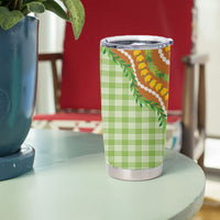 Hawaii Leis Palaka Motifs Tumbler Cup Pikake Pakalana Maile Ilima Kakau Style