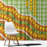Hawaii Leis Palaka Motifs Window Curtain Pikake Pakalana Maile Ilima Kakau Style