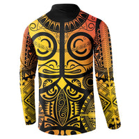 Marquesas Islands Button Sweatshirt Marquesan Tattoo Yellow Gradient - Polynesian Pride