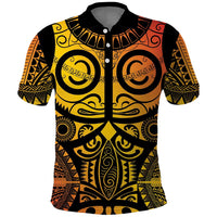 Marquesas Islands Polo Shirt Marquesan Tattoo Yellow Gradient - Polynesian Pride