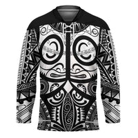 Marquesas Islands Hockey Jersey Marquesan Tattoo Black White Color - Polynesian Pride