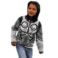 Marquesas Islands Kid Hoodie Marquesan Tattoo Black White Color - Polynesian Pride
