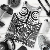 Marquesas Islands Men Tank Top Marquesan Tattoo Black White Color - Polynesian Pride
