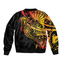 Gradient Marquesas Islands Bomber Jacket Marquesan Matatiki Hammerhead Shark Patutiki - Polynesian Pride