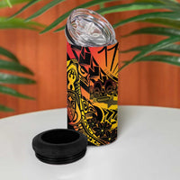 Gradient Marquesas Islands 4 in 1 Can Cooler Tumbler Marquesan Matatiki Hammerhead Shark Patutiki - Polynesian Pride