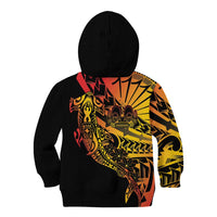 Gradient Marquesas Islands Kid Hoodie Marquesan Matatiki Hammerhead Shark Patutiki - Polynesian Pride