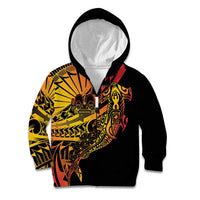 Gradient Marquesas Islands Kid Hoodie Marquesan Matatiki Hammerhead Shark Patutiki - Polynesian Pride