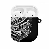 Black White Marquesas Islands AirPods Case Marquesan Matatiki Hammerhead Shark Patutiki LT14 Black - Polynesian Pride