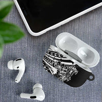 Black White Marquesas Islands AirPods Case Marquesan Matatiki Hammerhead Shark Patutiki LT14 - Polynesian Pride